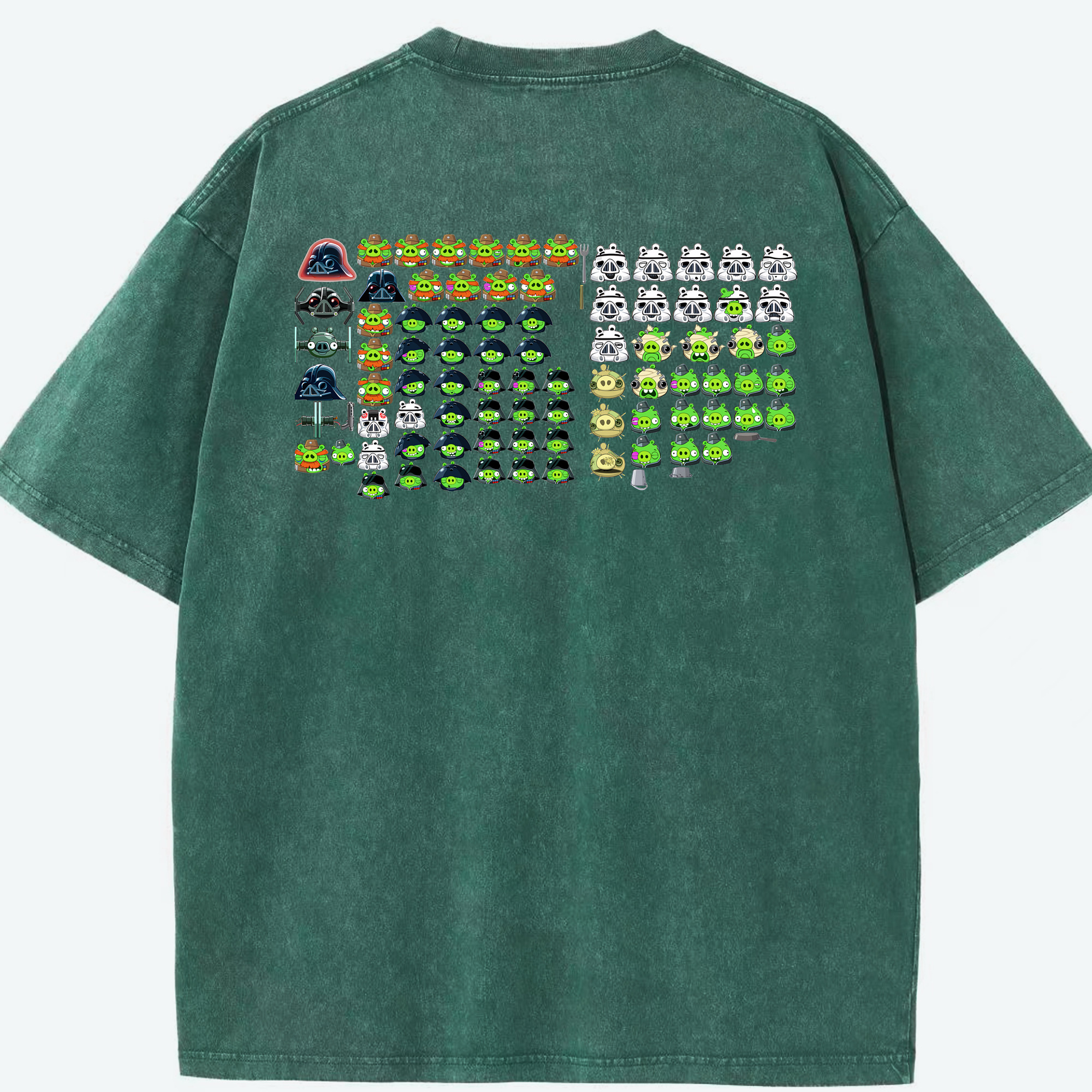 （画像用） Angry Birds アングリーバード 綿100% ヴィンテージ風 半袖Tシャツ（背面プリント）